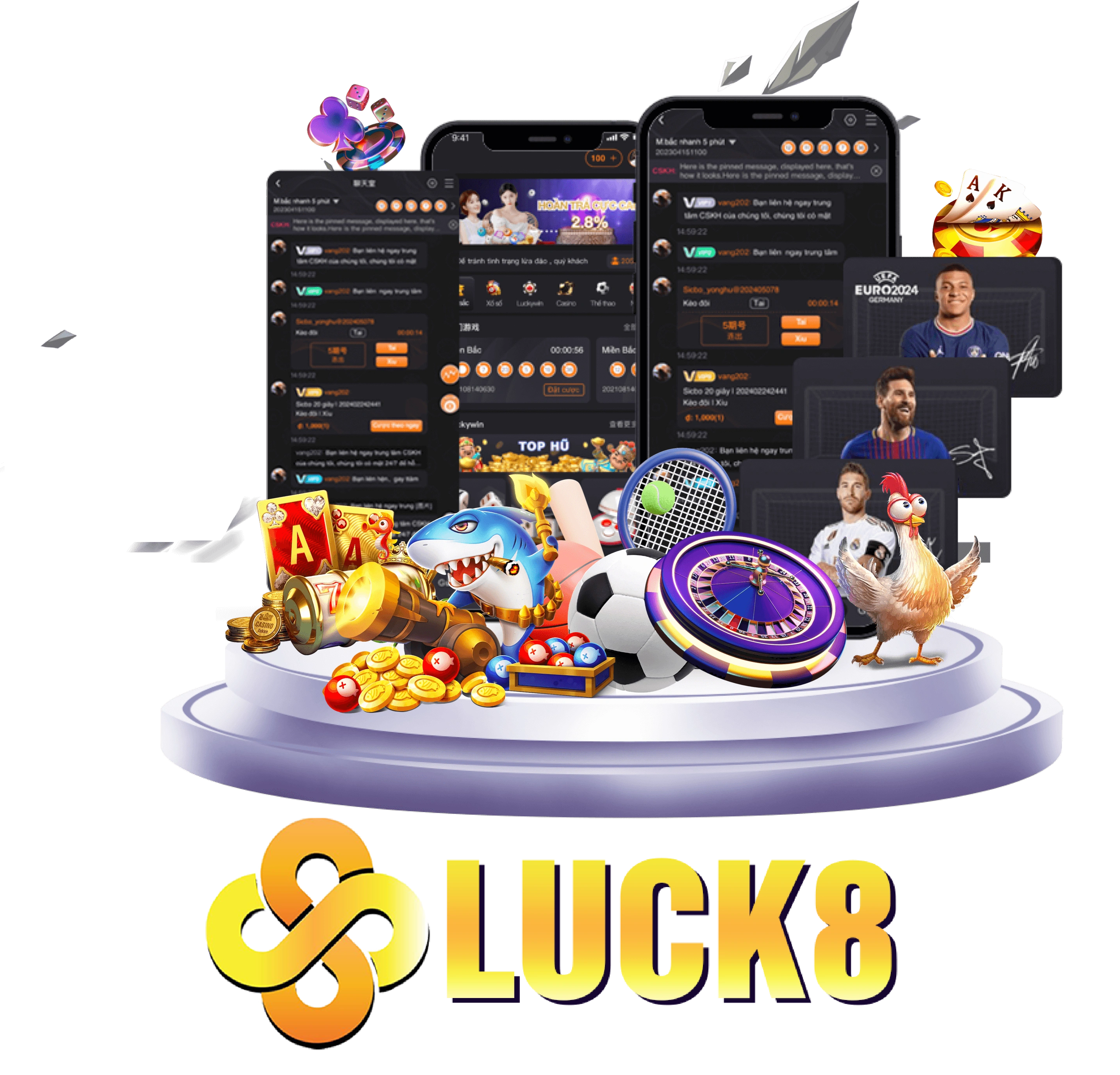 Ứng dụng Luck8, thông báo thể thao và chuyên mục trên di động